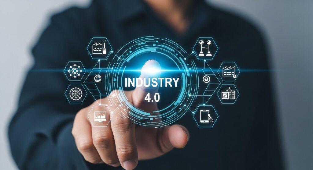Digitale Anzeige mit Industrie-Symbolen | Multimode Kabel